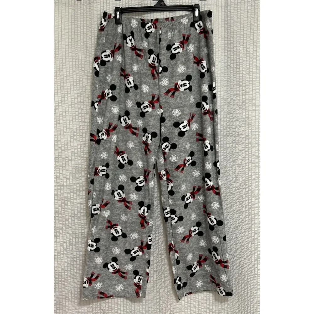 Disney Mickey Mouse Women’s Fleece Pajama Pants Sz L Winter Holiday Theme NWT - Picture 3 of 9